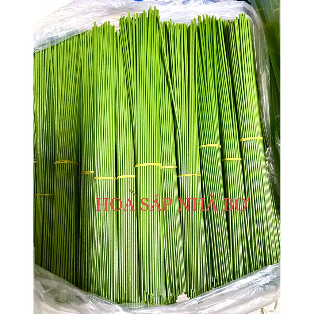 20 50 100 1kg kẽm cành trơn gai bọc nhựa 30 40cm rẻ bền cứng dẻo cắm hoa làm hoa handmade - Hoa Sáp Nhà Bơ