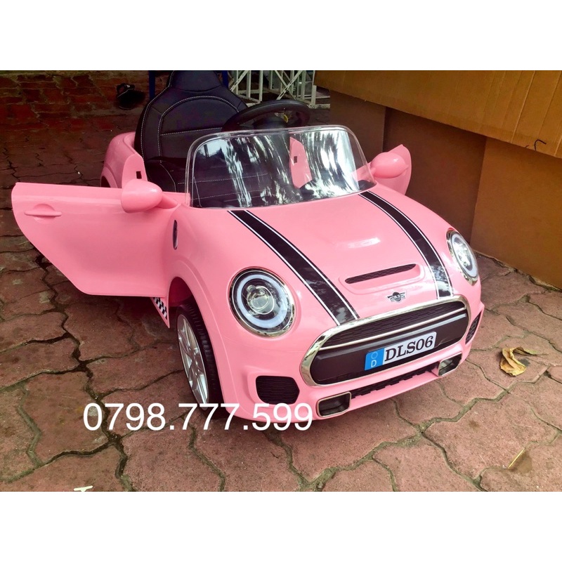 Xe điện mini cooper hồng bé gái