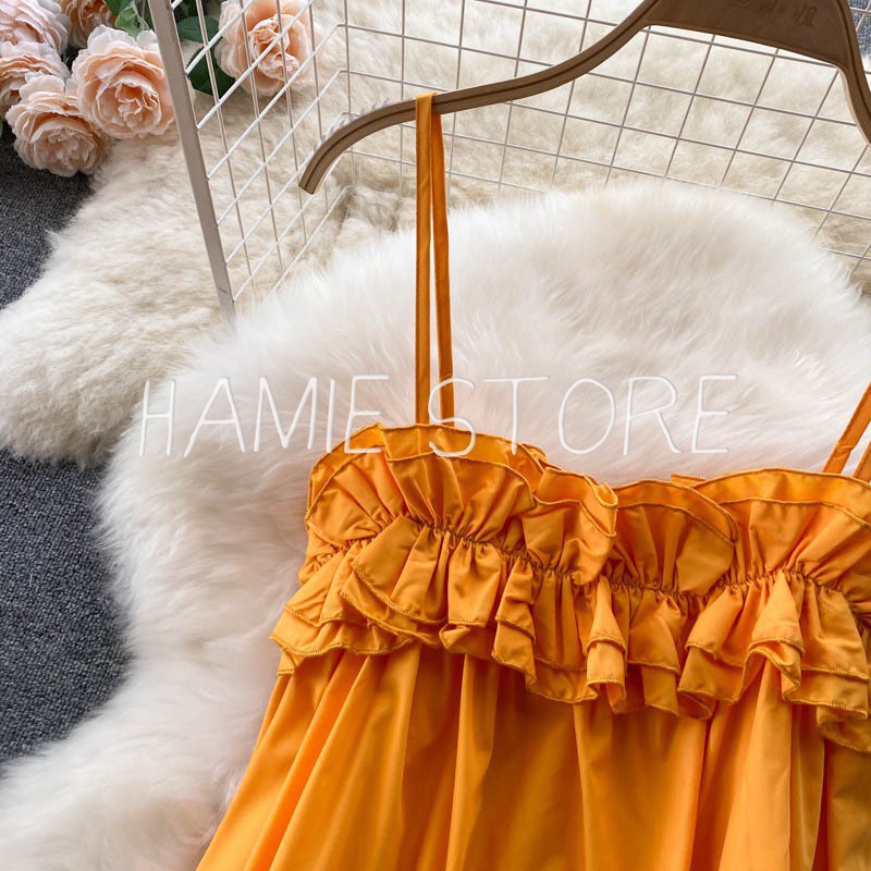 Váy 2 dây maxi đi biển đầm maxi dáng dài bèo chun ngực điệu đà HV150, váy suông dài qua gối đi du lịch đi chơi | BigBuy360 - bigbuy360.vn