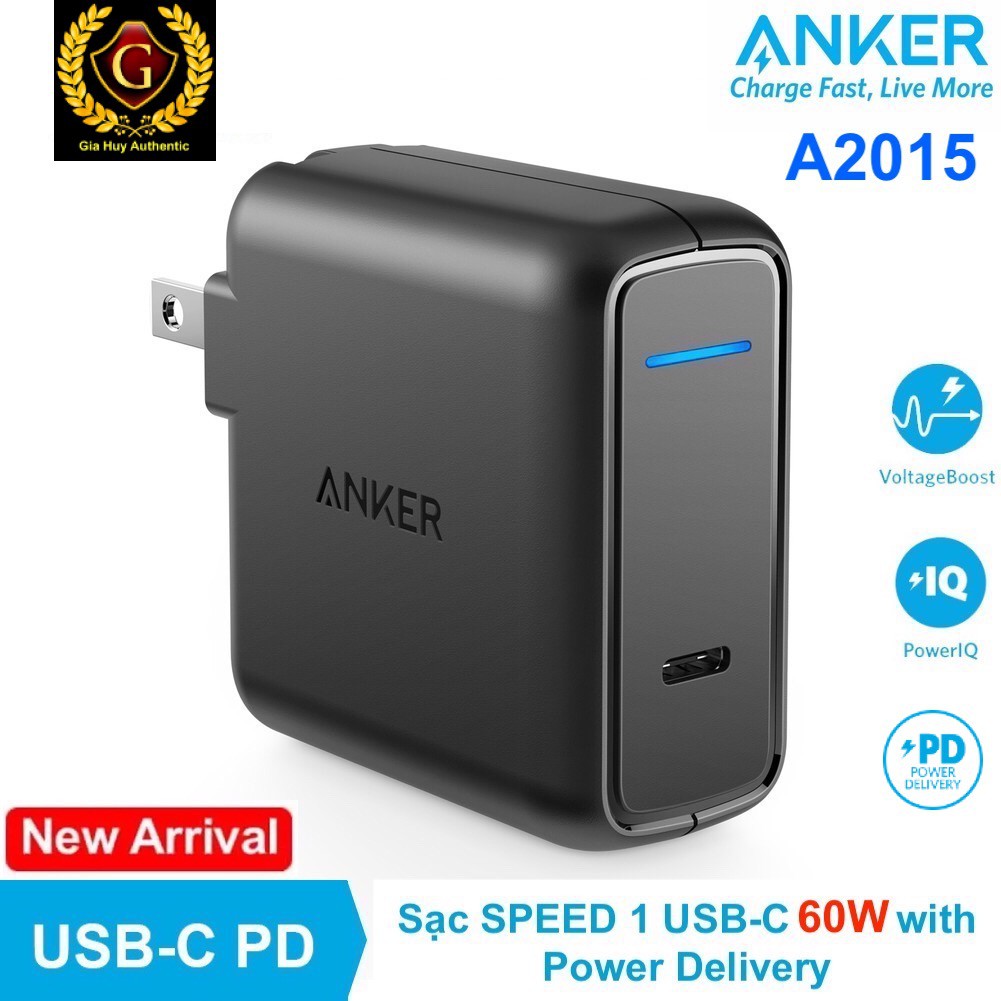 Sạc Anker PowerPort Speed A2015 - 1 cổng, 60W