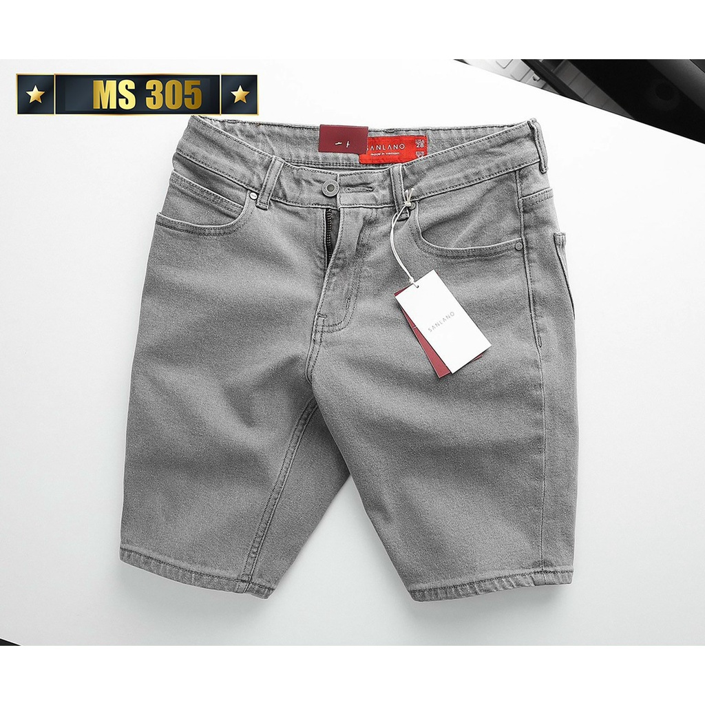 Quần short jean nam xám trơn cao cấp-chất liệu denim co giãn tốt( Hàng chuẩn QC ) Lady-Hn Store88 i3