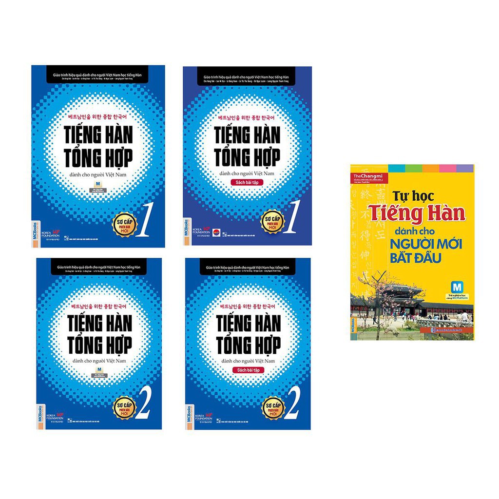 Sách - Combo Giáo Trình Tiếng Hàn Tổng Hợp Sơ Cấp Tập 1 + 2 Và Tự Học Tiếng Hàn