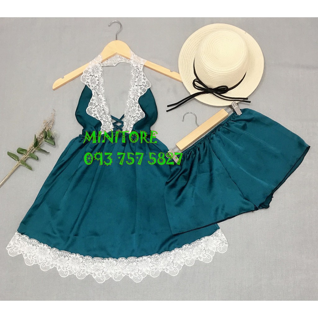 Size (45kg-90kg) Bộ Ngủ Nữ Áo Voan Họa Tiết Mỏng Nhẹ Không Mút Quần Satin Trơn Mềm Mướt Mát, Quần Áo Ngủ