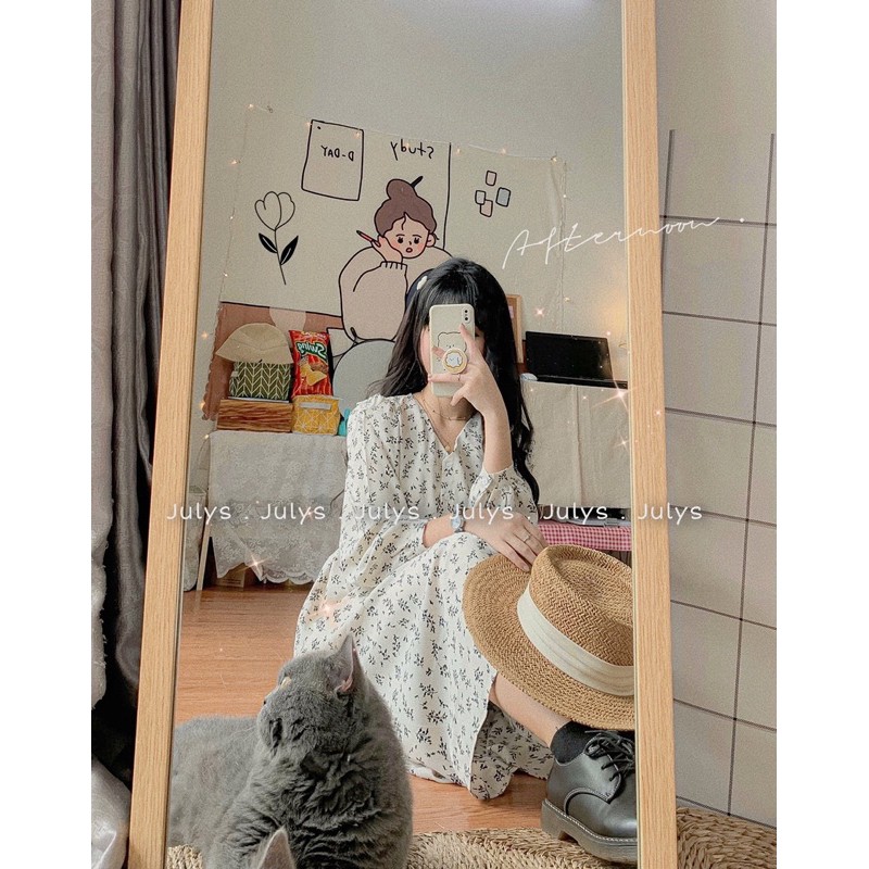 Váy babydoll hoa nhí 2 màu