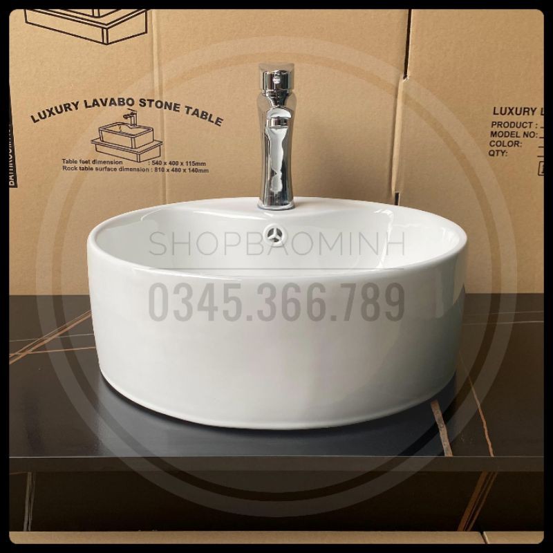 Chậu rửa mặt - Lavabo tròn đặt bàn 608