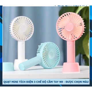 Quạt Cầm Tay Mini 4 Cánh Pin Sạc SS2 N9 Có Đế Để Bàn (Loại 1)