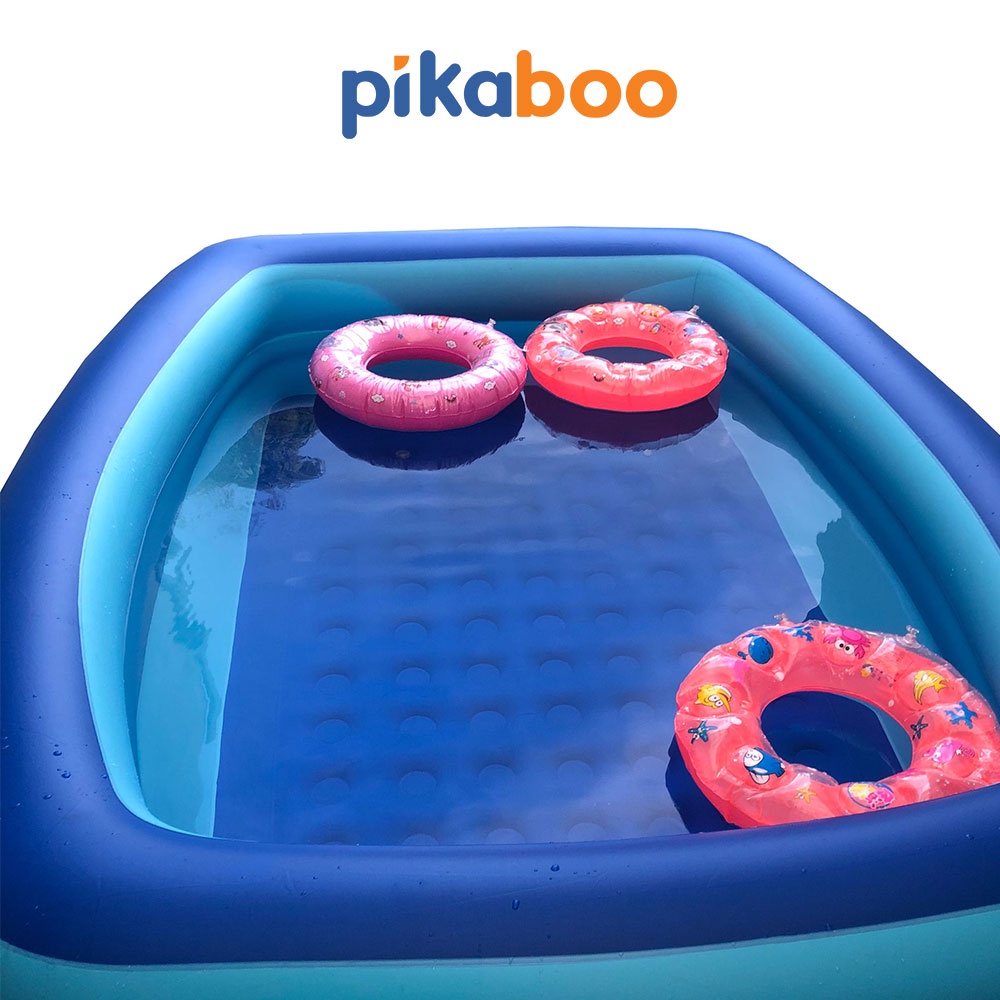 Bể bơi cho bé cao cấp Pikaboo hình chữ nhật đủ kích cỡ 2-3 tầng đáy 2 lớp chống trượt bền đẹp