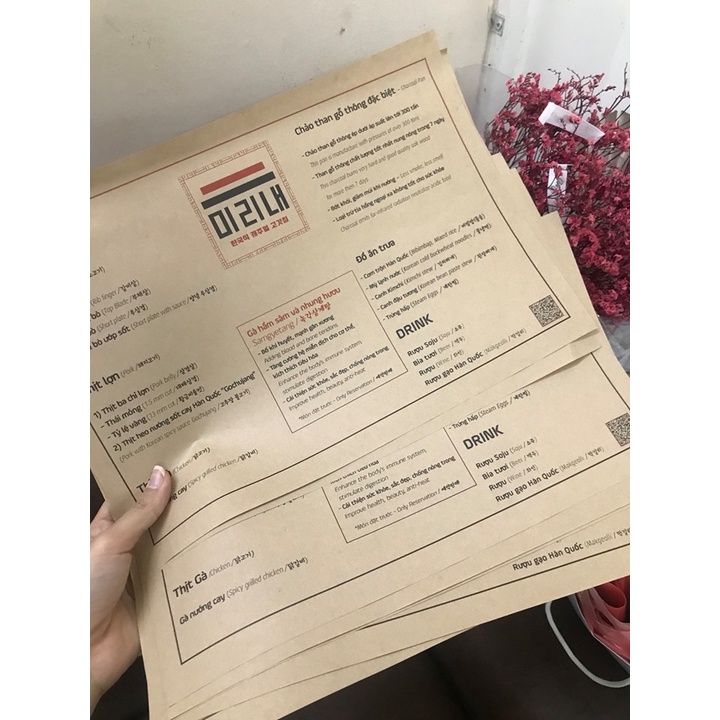 In menu kraft ép plastic-menu kraft - In Bạch Dương