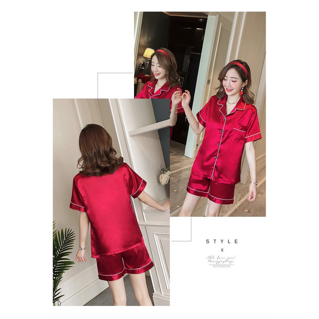 [Đồ bộ mặc nhà nữ] Bộ Pijama Lụa Cao Cấp Cộc Tay Nữ, Bộ Ngủ Nữ Mùa Hè Thoáng Mát Thoải Mái Dễ Chịu mẫu Pi1