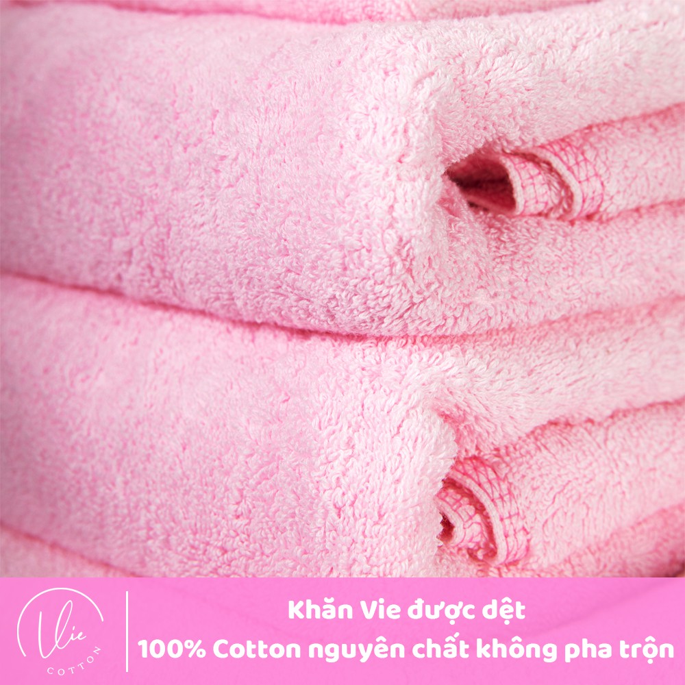 Khăn mặt cao cấp VIECOTTON HNCT1 30x50 cotton 100% siêu dày siêu mềm mịn thấm hút cam kết giao đúng màu