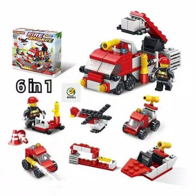 Bộ Đồ Chơi Lắp Ráp Lego Nhân Vật Phim Hoạt Hình City Fire Brigade Lele Brother And Feizhi