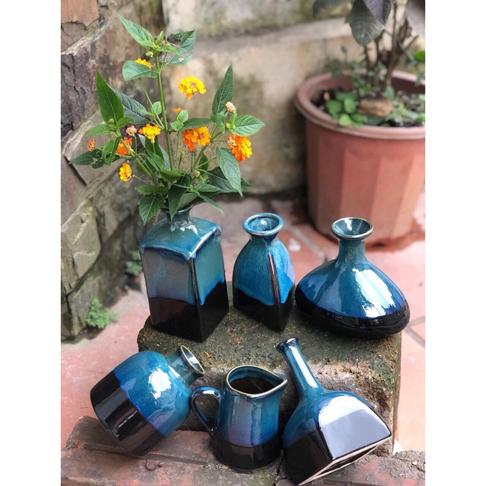 LỌ HOA MIỆNG TRÒN MEN HỎA BIẾN