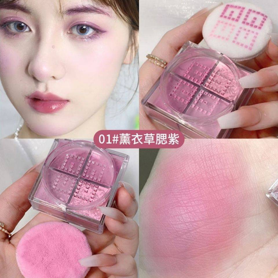 [Hàng mới về] Phấn má hồng 4 ô dễ lên màu trang điểm tự nhiên tươi tắn dễ thương | BigBuy360 - bigbuy360.vn