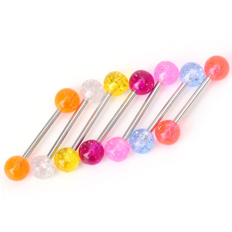 Set 7 Khuyên Lưỡi Kim Tuyến Nhiều Màu Sắc Cá Tính