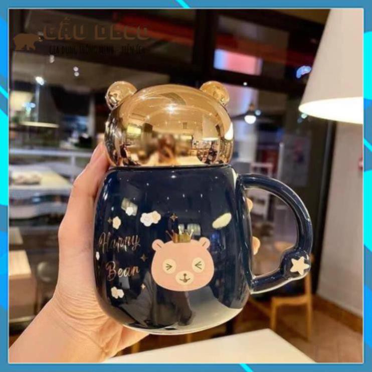 Cốc sứ gấu, ly sứ giữ nhiệt hình gấu - Dễ thương