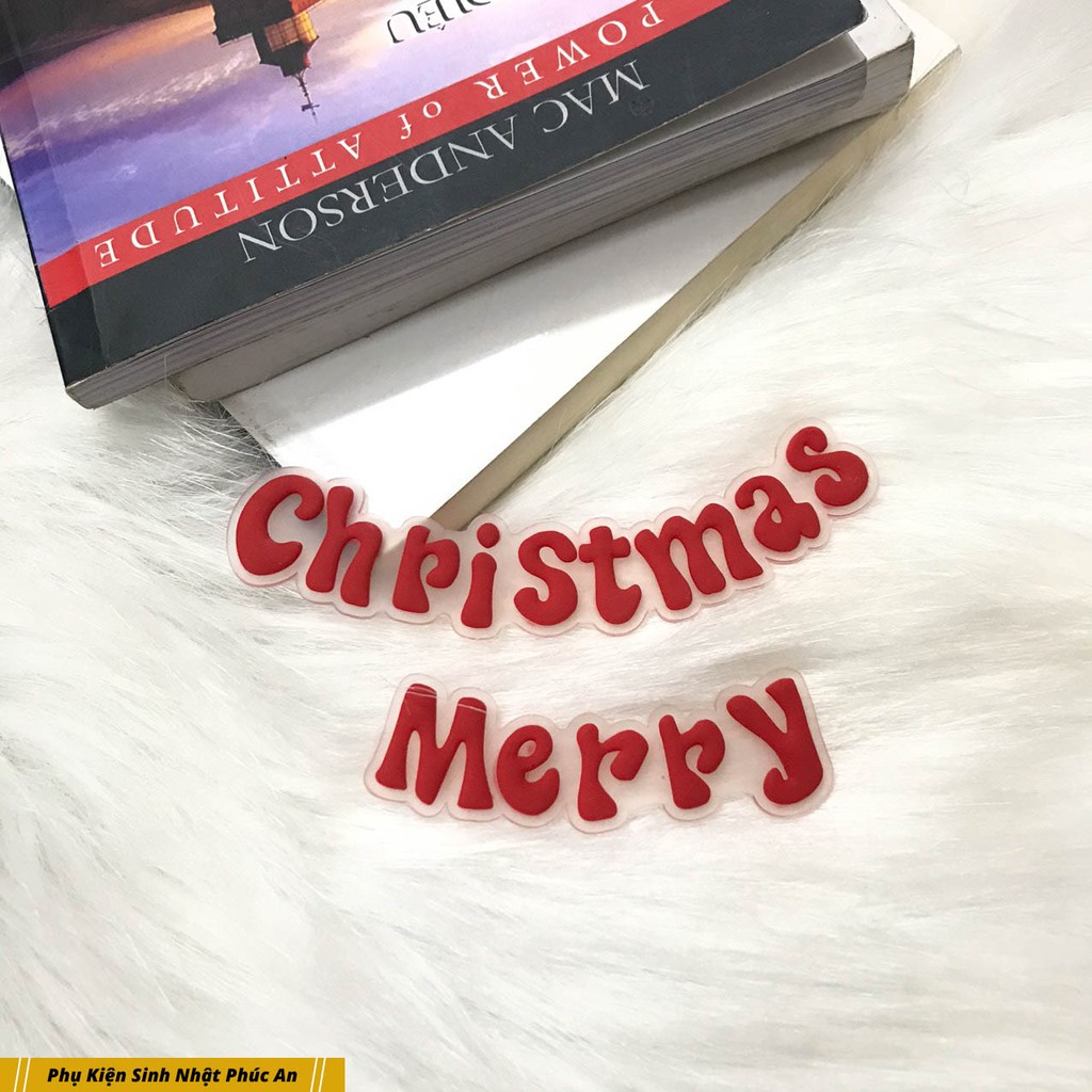 Topper que cắm trang trí bánh sinh nhật Noel Giáng Sinh