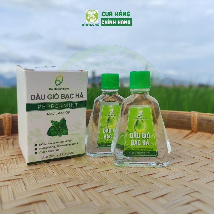 Dầu Gió Bạc Hà Thơm Dịu Thông Mũi Giảm Say Xe The Moshav Farm