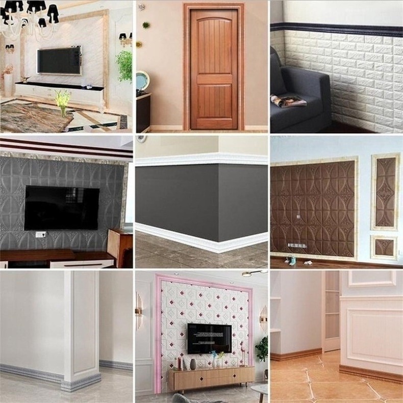 Cuộn Xốp 3d Mềm Dán Viền Tường Trang Trí Phong Cách Âu Mỹ