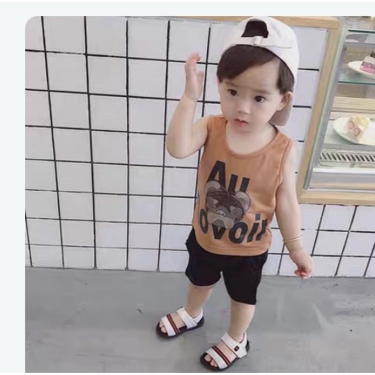 Bộ ba lỗ sát nách cotton cho bé trai bé gái từ 1 đến 5 tuổi.Tom Duy Kids Shop.