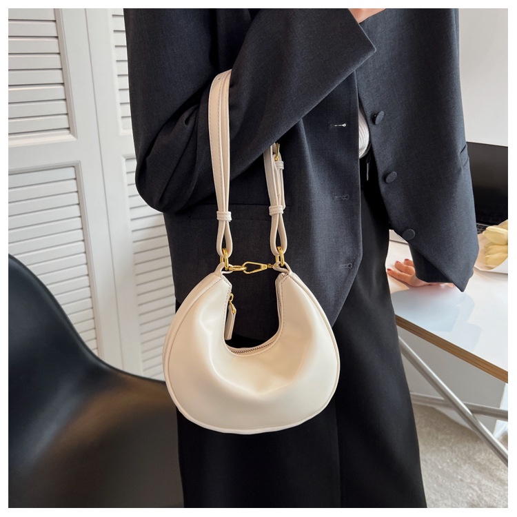 Túi Đeo JASMIN NOIR chéo da PU hình bán nguyệt xinh xắn cho nữ