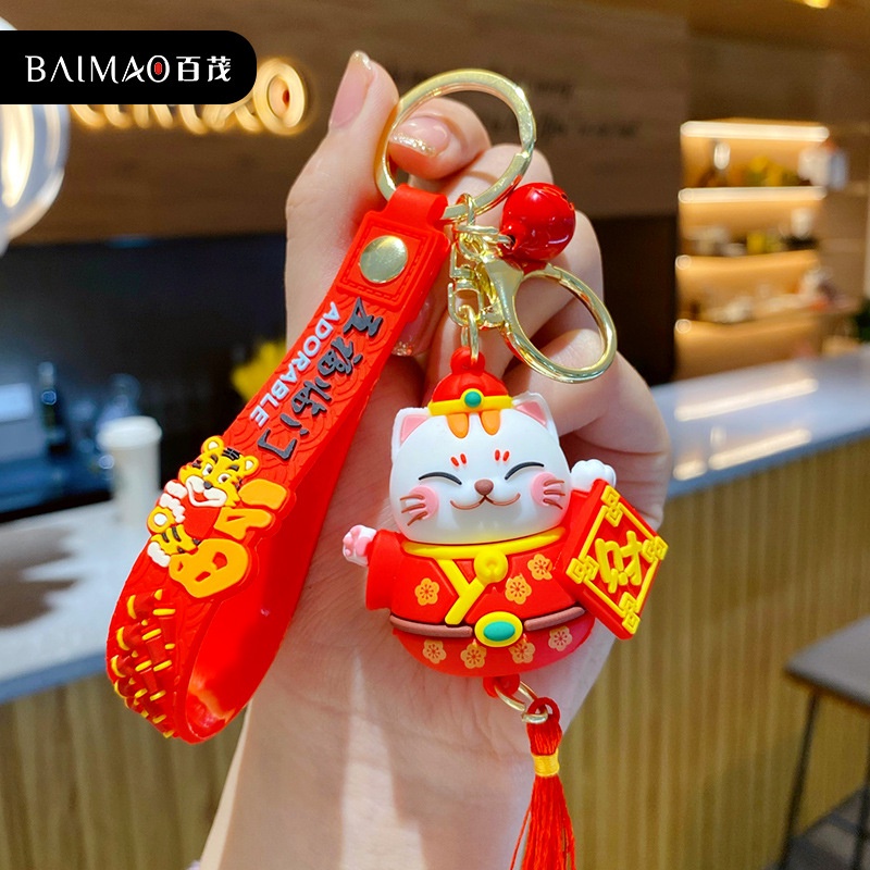 Móc Khóa Hình Mèo May Mắn Dễ Thương