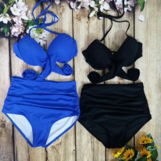 Bikini cạp cao nhún xanh