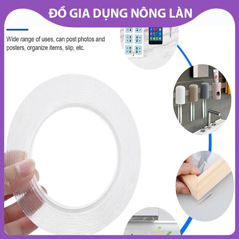 Băng dính 2 mặt đa năng thần thánh, băng dính siêu dính trong suốt dán trên mọi bề mặt NL Shop