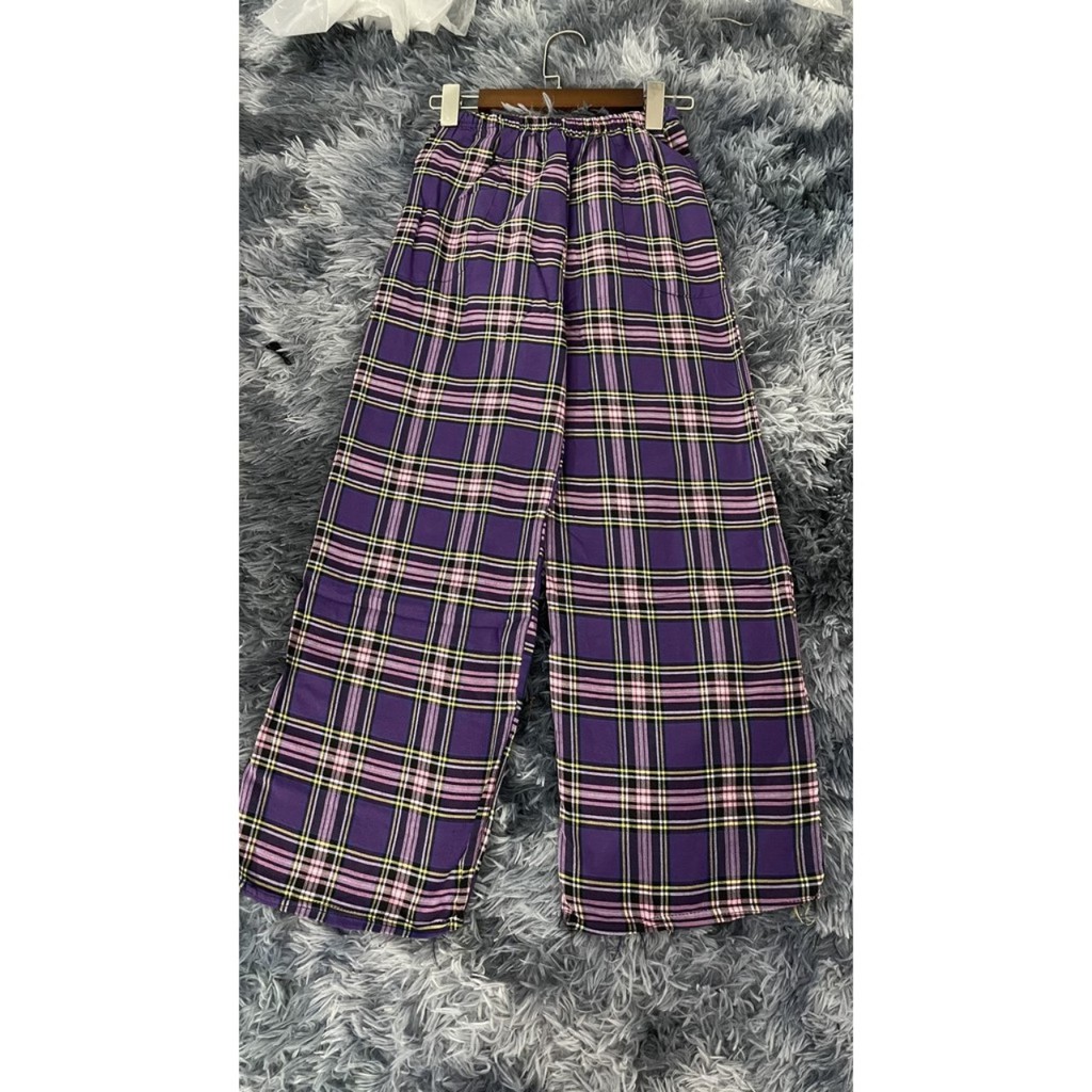 Quần CaRo Nữ Ống Rộng Unisex Hot Trend