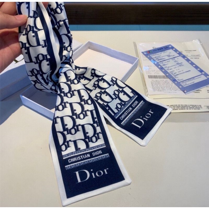 Khăn Lụa Dây Carvat Nơ Cổ  DIOR Thời Trang - Hàng Nhập QC Cao Cấp 8 x 120 cm