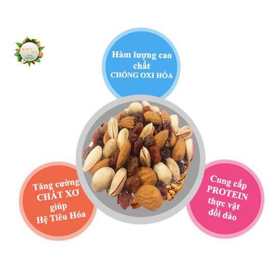 Mixed Nuts 4 loại hạt dinh dưỡng[ Macca, ÓC CHÓ, Hạnh Nhân, Hạt Điều đã tách vỏ] /hũ 500G - LÀM SỮA CHO BÉ