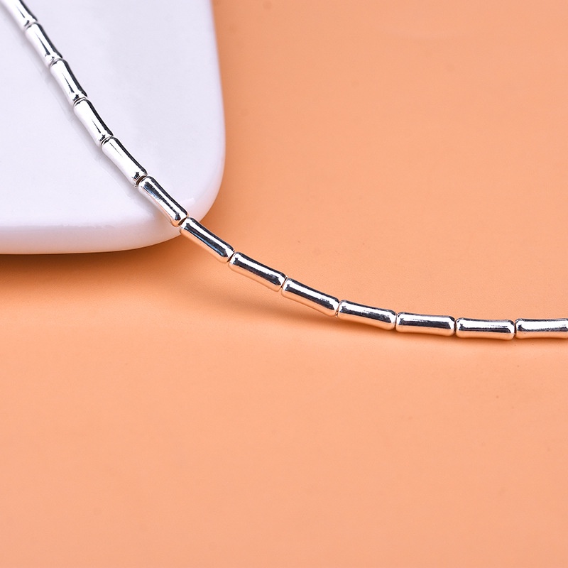█diy゜ S925 Bạc●Hạt Ống Tre Bạc S925 Dùng Làm Trang Sức Thủ Công