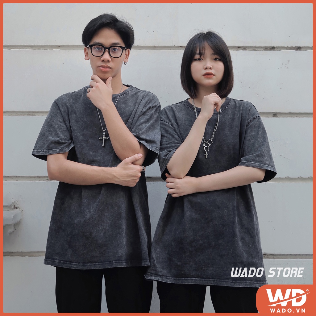Áo Thun Wash Trơn Basic Wado Tay Lỡ Dáng Rộng Unisex