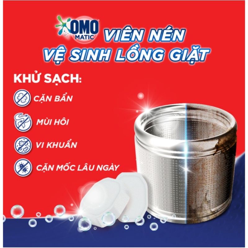 Viên Vệ Sinh Lồng Máy Giặt Omo Matic Hộp 4 viên ×20g