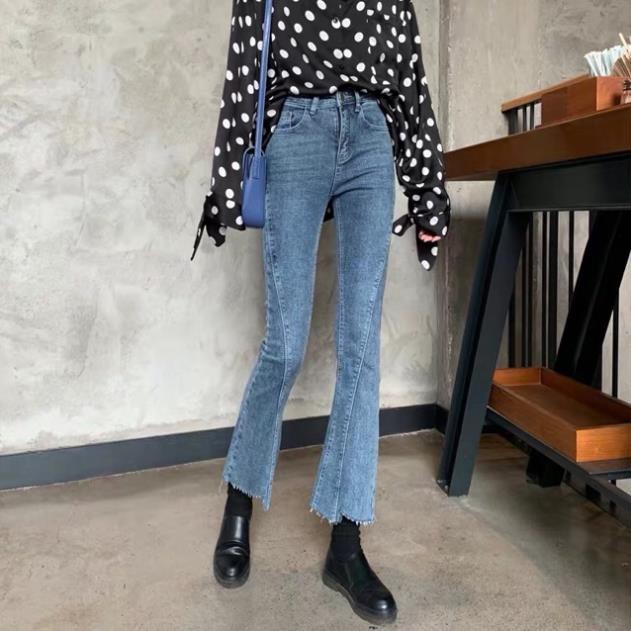 HOT QUẦN JEANS LOE LỬNG NỐI ỐNG CHÉO- hình thật trải sàn