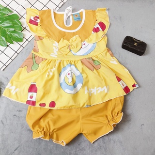 Bộ Lụa Cánh Tiên Nơ Bé (12-18kg) (giao màu ngẫu nhiên)
