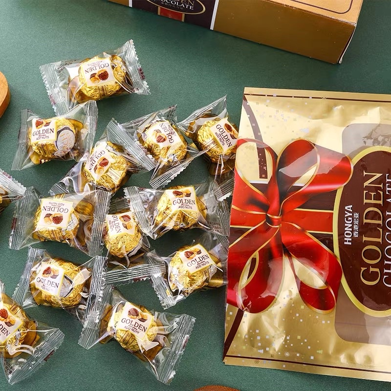 Socola Golden HongYa - Chocolate Vàng Cao Cấp Đài Loan hộp lớn nhất 208gr | bánh kẹo Tết và đồ ăn vặt SaiGonFood