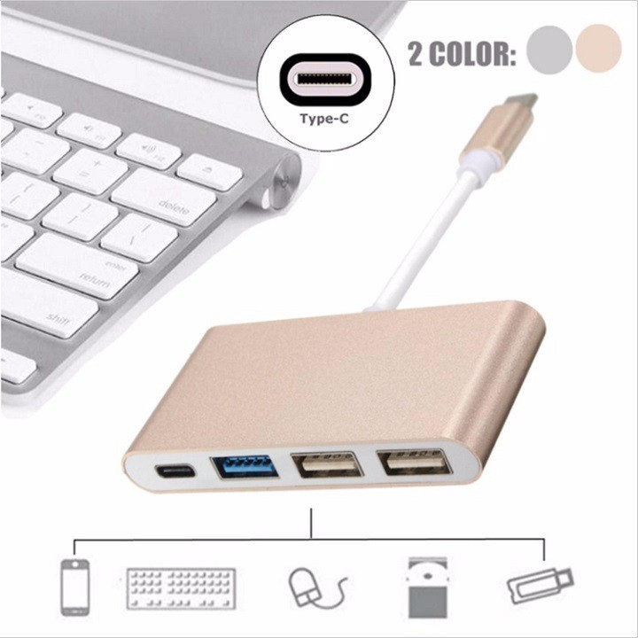 Cáp chuyển đổi USB Type-C ra USB Type-C + USB 3.0 + USB 2.0