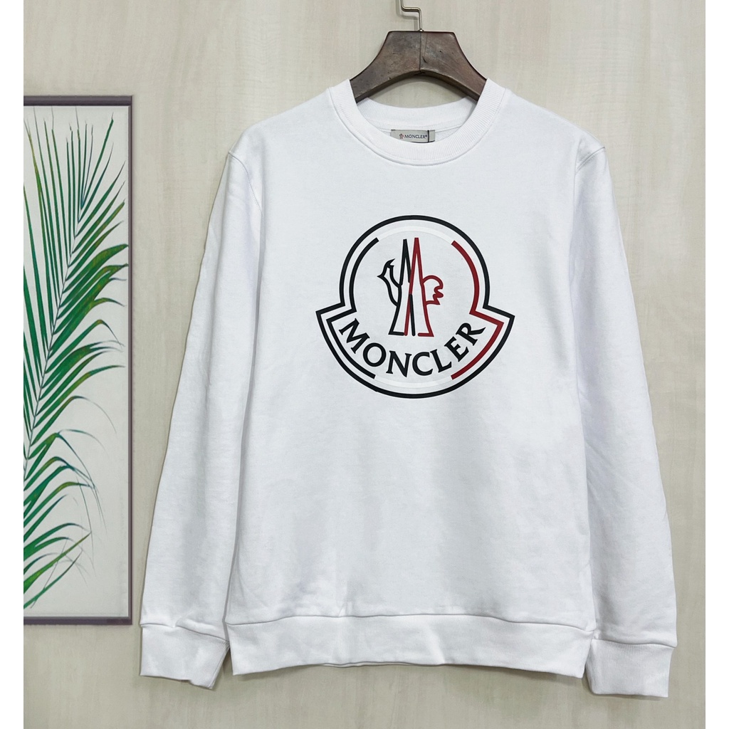 Áo sweater cotton tay dài cổ tròn in chữ logo M0ncler 2021 thời trang thu đông
