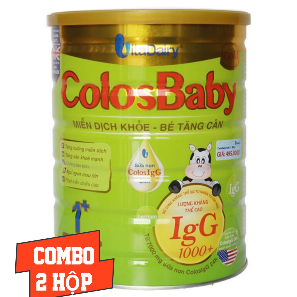 COMBO 2 Hộp ColosBaby 800g Gold 1000IgG 1+ Mẫu mới Date 2024