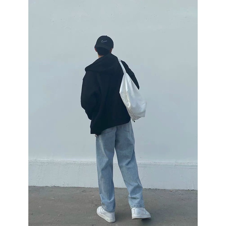 Quần jean baggy nam nữ, Quan jeans unisex, Quần bò ống rộng, Top xu hướng 2021(ống rộng xám xanh)