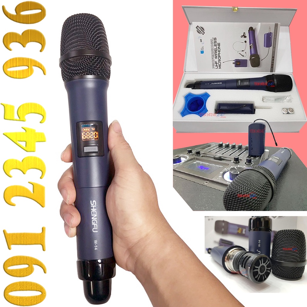 Mic không dây micro Shengfu W14 ( Shenhfu W-14 ) loại 1 cho bộ dàn âm thanh ( dàn loa ) Karaoke tổ chức ca hát vui vẻ