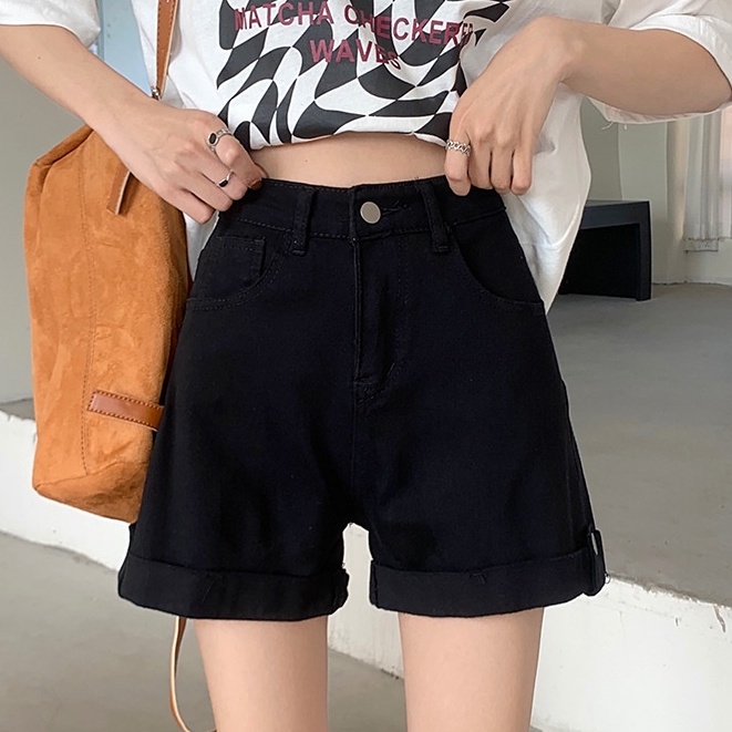 Quần short nữ kaki phong cách Ullzang lưng cao, ống rộng có Bigsize lên tới 70kg (KKN)