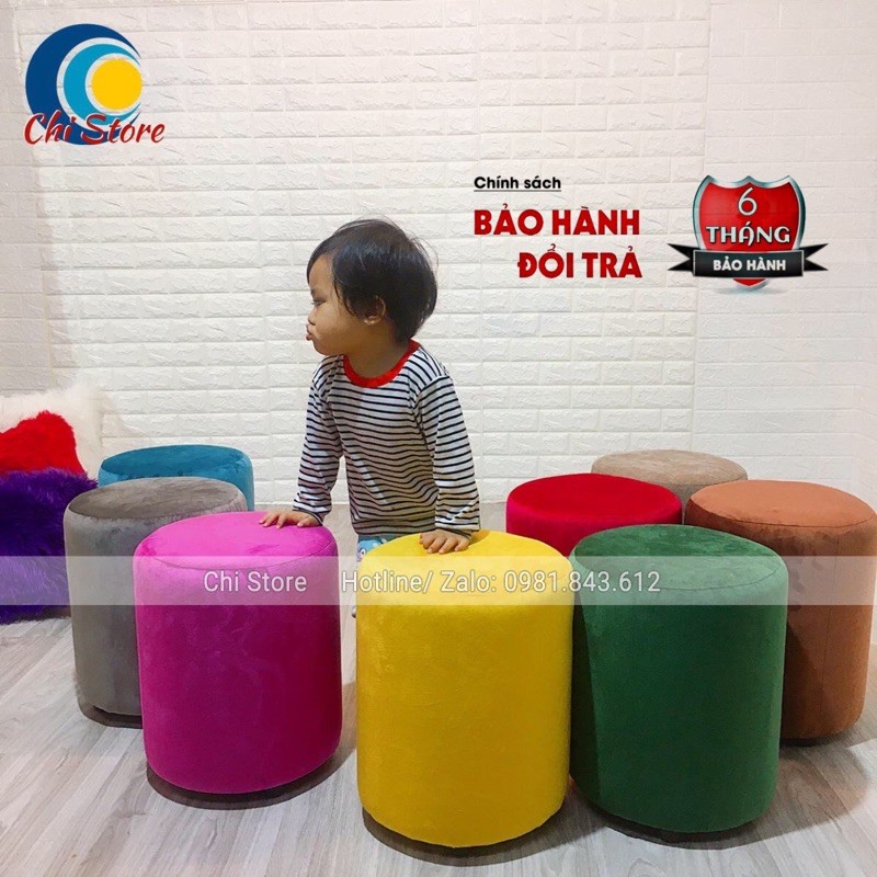 Ghế Đôn Tròn Ngồi Trang Điểm (Cao 40cm- Đường Kính 30cm) ĐỦ MÀU