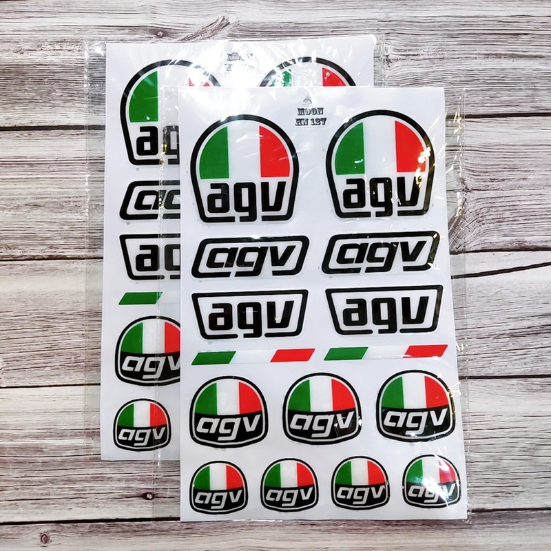 Tem nổi tổng hợp logo Agv cờ italy