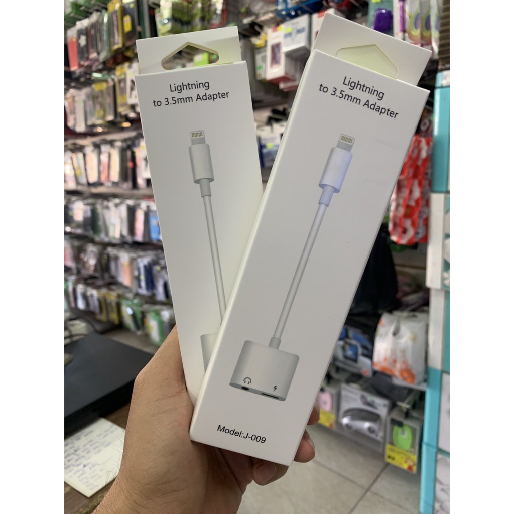 Jack Chuyển Đổi chân lightning sang jack audio 3.5 cho iPhone 7/8/X/11 Thành  ( Cổng Sạc + Cổng Tai Nghe + Hỗ Trợ Mic )