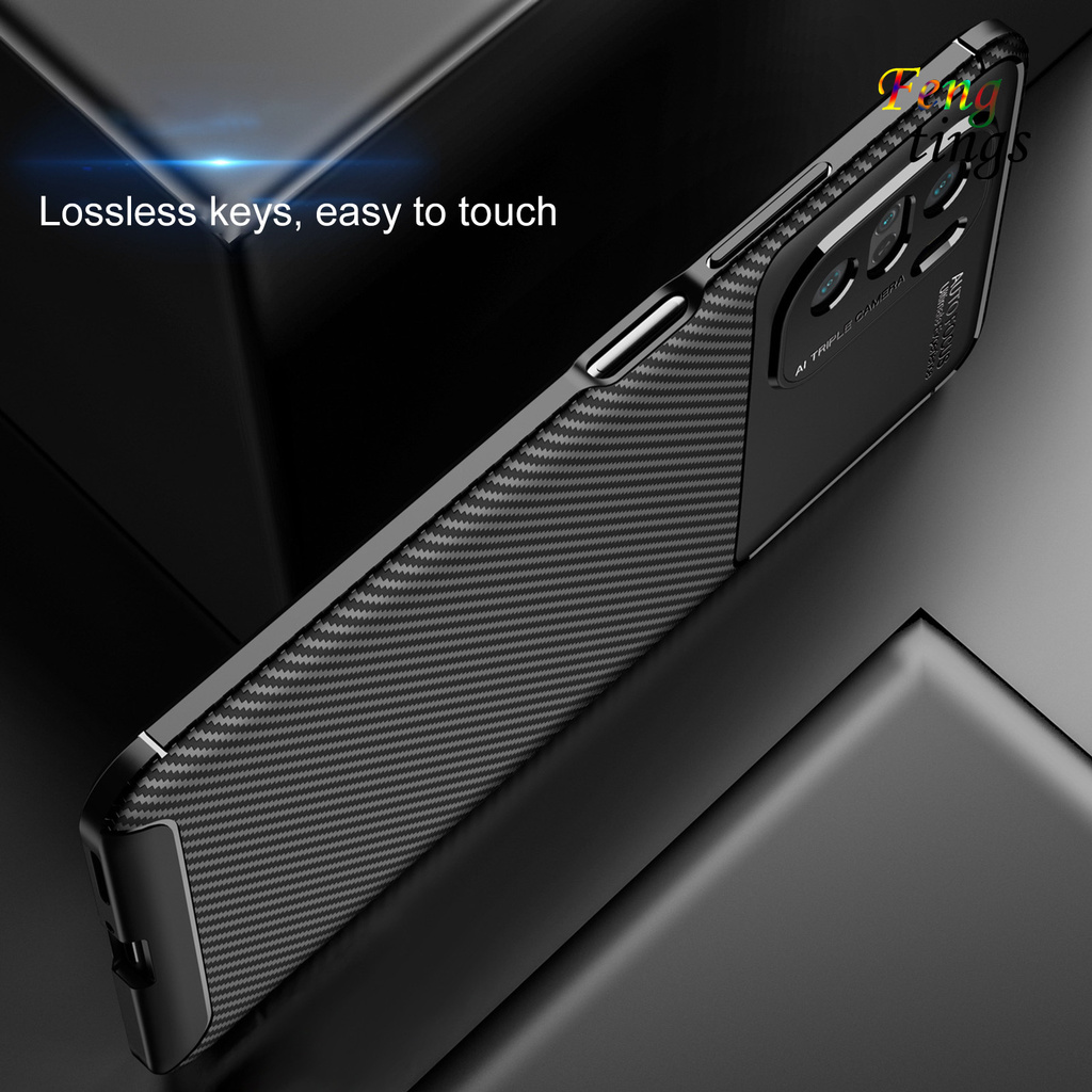 Ốp Điện Thoại Silicon Họa Tiết Sợi Carbon Chống Rơi Cho Xiaomi POCO F3 Redmi K40 / K40Pro