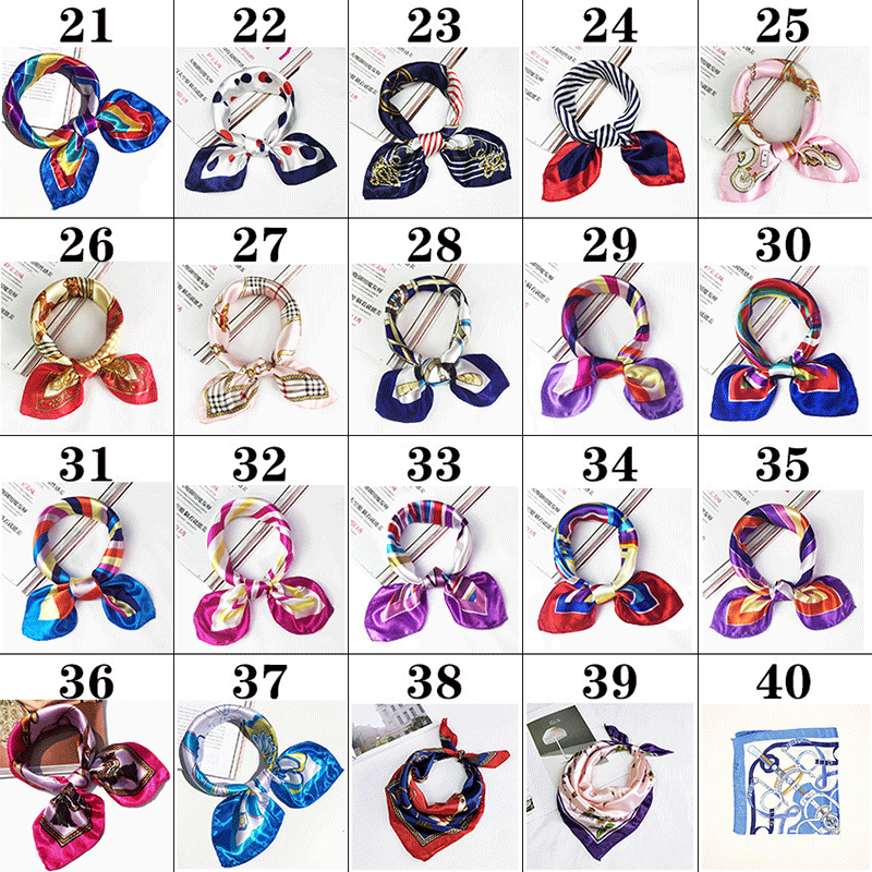 🌹Aibins🌹Khăn Lụa Satin Vuông Cột Tóc 50-60 Mới Lạ Thanh Lịch 50CM / WJ1060-B