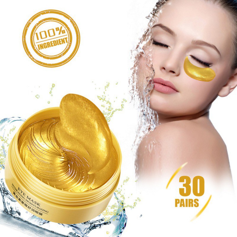 Bộ 30 Cặp Mặt Nạ Mắt Collagen Vàng 24k Dưỡng Ẩm Chống Lão Hóa Loại Bỏ Nếp Nhăn Và Quầng Thâm