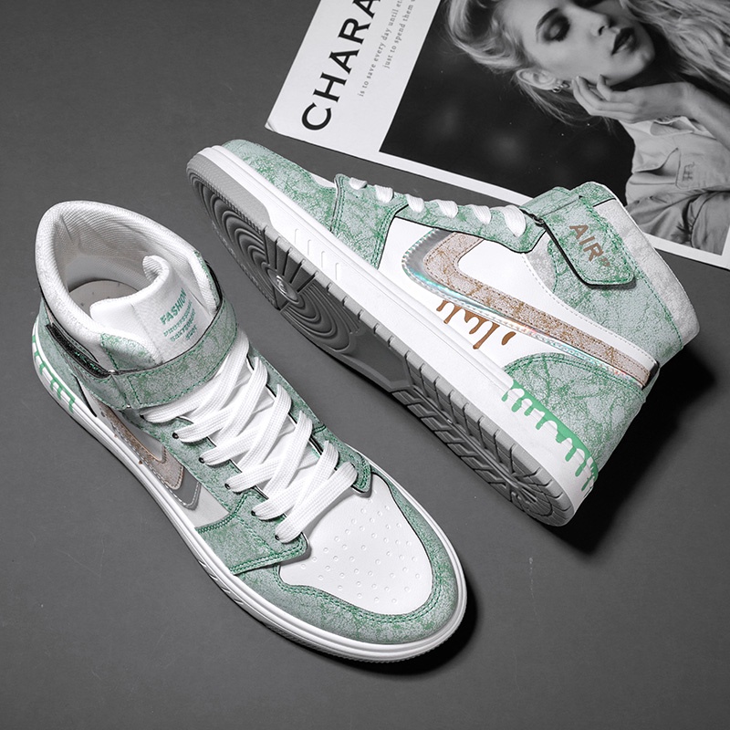 Giày thể thao cổ cao thiết kế mới thoáng khí chống trượt size 39-44 dành cho nam