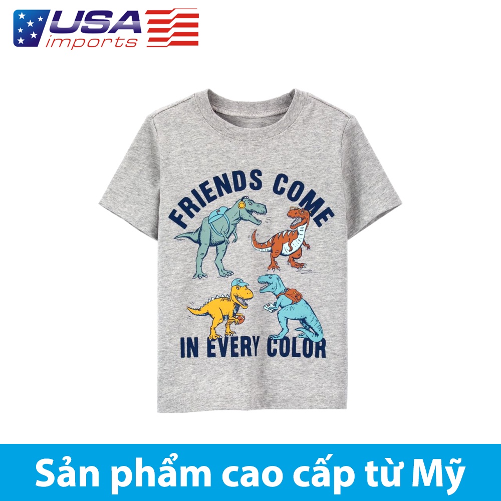 Áo thun tay ngắn xám khủng long Car-tờ Auth Từ Mỹ (1M782714)